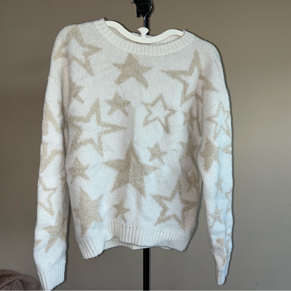 Urban Outfitters Ecote White and Gold Star Sweater